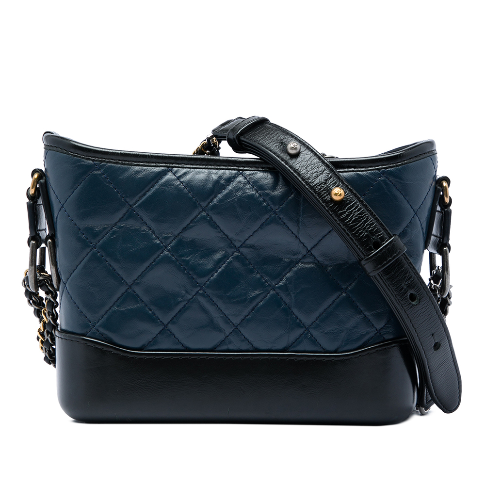Pre-Loved Chanel Small Bicolor Quilted Aged Calfskin Gabrielle Hobo
